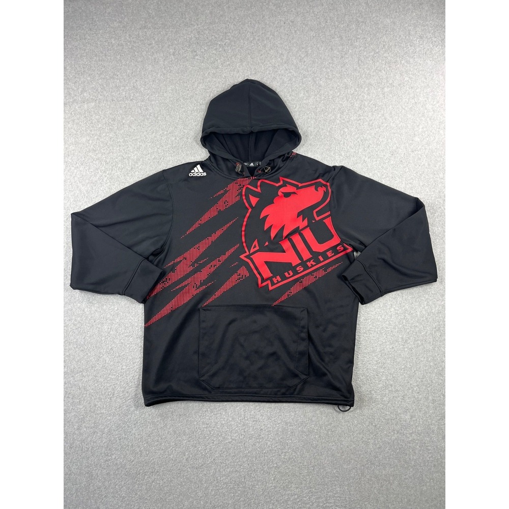 Northern Illinois University Huskies Hoodie Mens M Black Adidas Sweatshirt